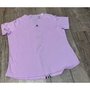 Adidas‎ Womens 2X Purple Short Sleeve Athletic Tee Logo Performance Shirt